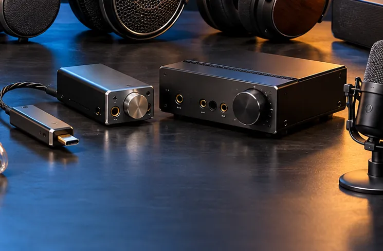 A standalone DAC in a real desktop audio chain.
